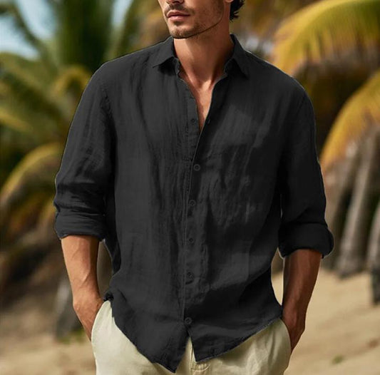 PexFord - Men's cotton and linen shirt, large size.