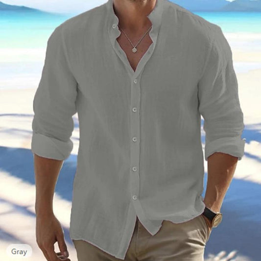 PexFord - Men's long-sleeved shirts in cotton and linen, plus sizes.