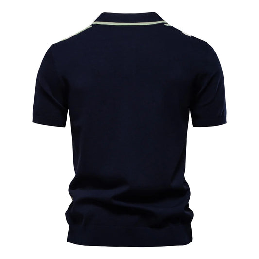 PexFord - Men's striped polo shirt in knit fabric.