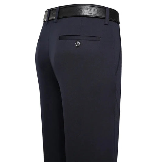 PexFord - Straight-cut formal trousers with elastic waistband.