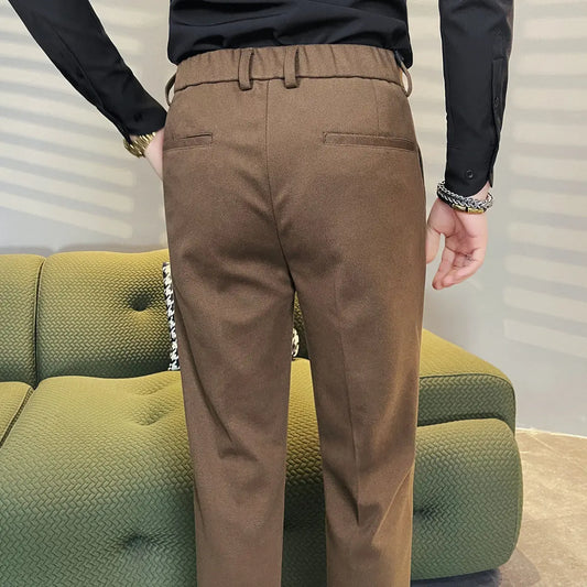 PexFord - Men's casual trousers made of thick wool.