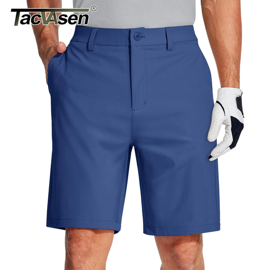 TACVASEN Golf Quick Dry Shorts Men Stretch Lighyweight Dress Work Casual Shorts with 4 Pockets Flat Front Hiking Shorts 9 Inch